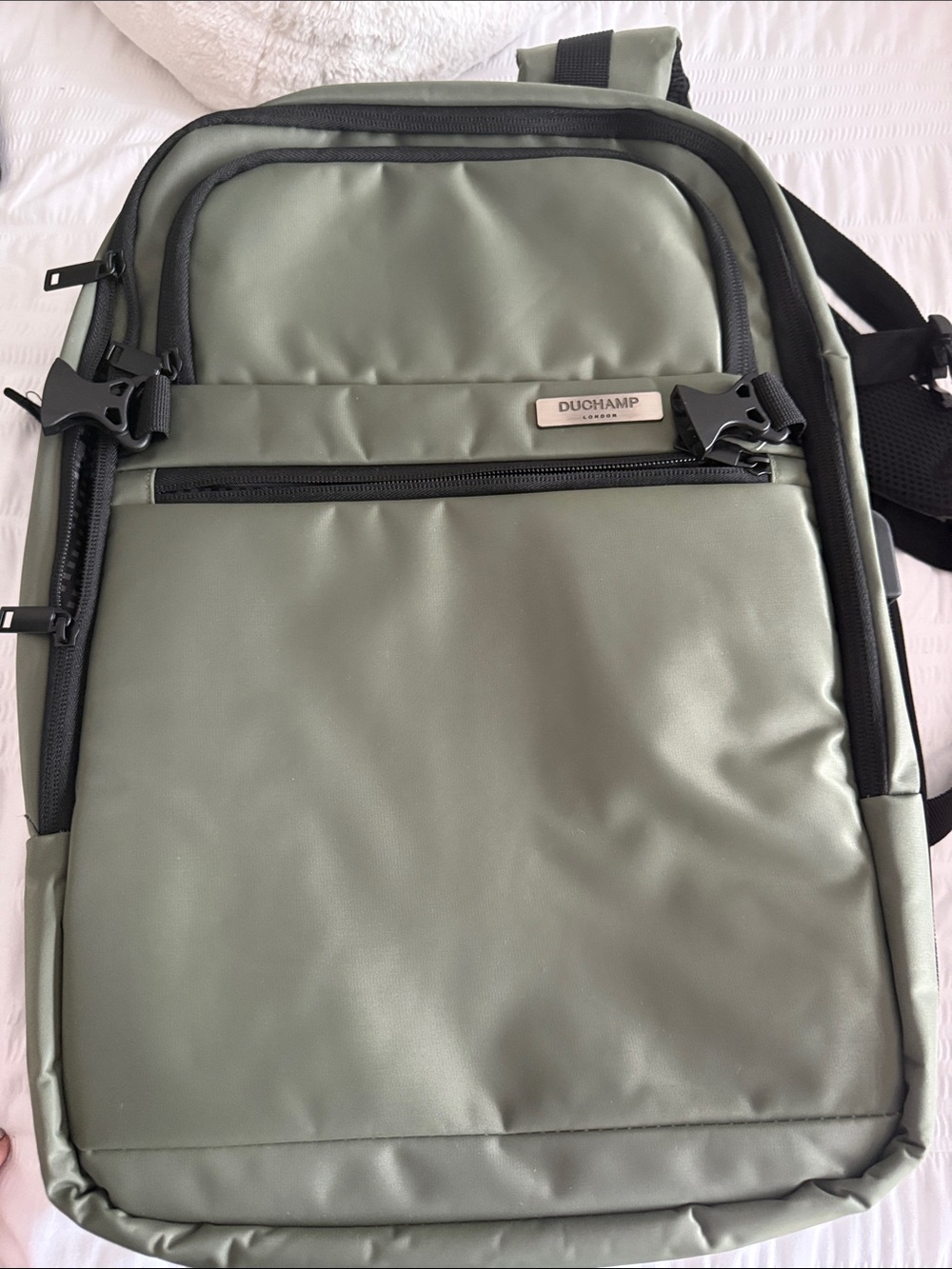 New! Duchamp Green Men's Expandable Weekender Backpack Suitcase
